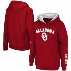 Best deal 🧨 Unbranded 👩 Women's Crimson Oklahoma Sooners Arch & Logo 1 Pullover Hoodie ✔️