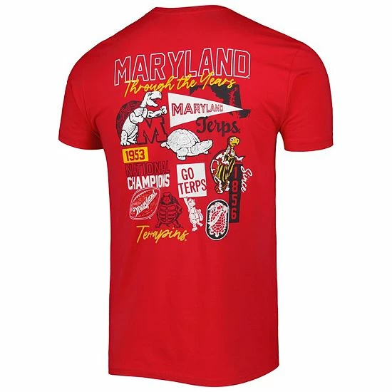 Promo 🛒 Unbranded Men's Red Maryland Terrapins Vintage Through The Years 2-Hit T-Shirt 🛒 - Image 4