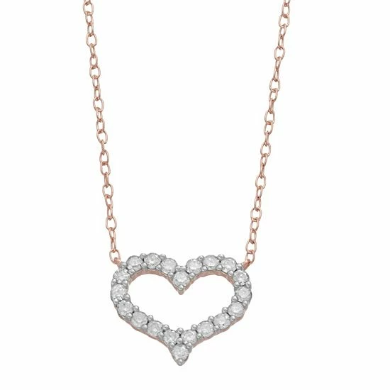 Wholesale ๐ Unbranded Sterling Silver 1/4 Carat T.W. Diamond Heart Pendant Necklace ๐ - Image 2