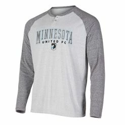 Best Sale 🤩 Unbranded Men's Concepts Sport Heathered Gray/Heathered Charcoal Minnesota United FC Ledger Raglan Long Sleeve T-Shirt ⭐