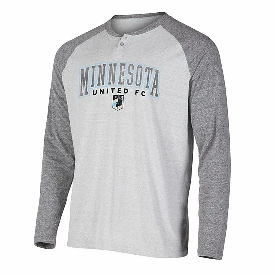 Best Sale ๐คฉ Unbranded Men's Concepts Sport Heathered Gray/Heathered Charcoal Minnesota United FC Ledger Raglan Long Sleeve T-Shirt โญ