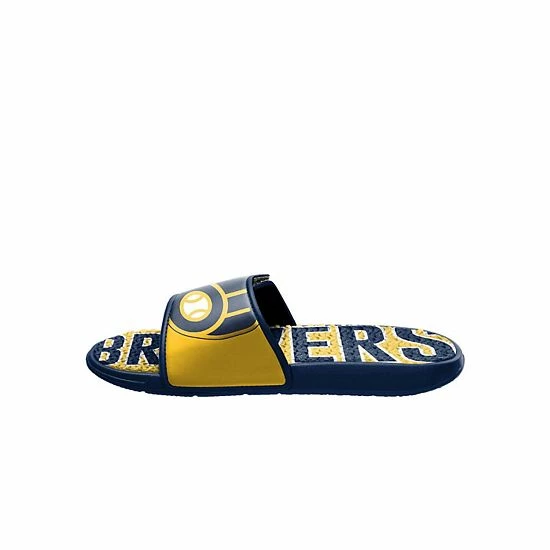 Hot Sale ๐ Unbranded Men's FOCO Milwaukee Brewers Logo Gel Slide ๐ฉด Sandals ๐ - Image 3