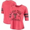 Coupon 😀 Unbranded 👩 Women's Pressbox Heathered Red Texas Tech Red Raiders Jade Vintage Washed 3/4 Sleeve Jersey T-Shirt 👍