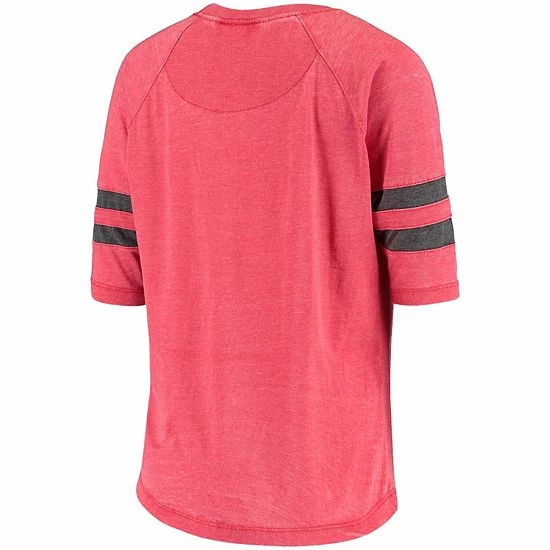 Coupon ๐ Unbranded ๐ฉ Women's Pressbox Heathered Red Texas Tech Red Raiders Jade Vintage Washed 3/4 Sleeve Jersey T-Shirt ๐ - Image 4