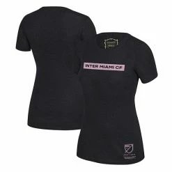 Best Pirce ⭐ Unbranded 👩 Women's Mitchell & Ness Black Inter Miami CF Block Jersey Hook Classic T-Shirt ✨