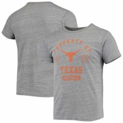 Cheap 🔔 Unbranded Men's League Collegiate Wear Heathered Gray Texas Longhorns Hail Mary Football Victory Falls Tri-Blend T-Shirt ⌛