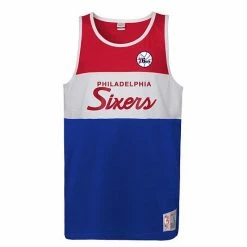 Cheapest 🎁 Unbranded Youth Mitchell & Ness Royal/Red Philadelphia 76ers Hardwood Classics Special Script Tank Top 👏