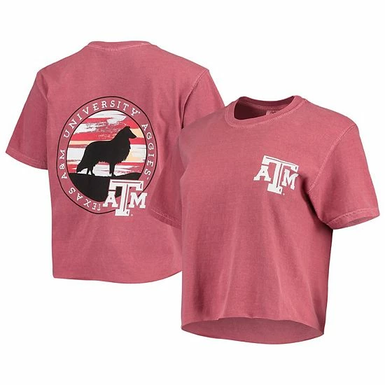 Outlet 😍 Unbranded 👩 Women's Maroon Texas A&M Aggies Circle Scene Comfort Colors Crop Top ✔️ - Image 2