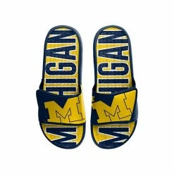 Best deal 🌟 Unbranded Men's FOCO Michigan Wolverines Logo Gel Slide 🩴 Sandals 🔔