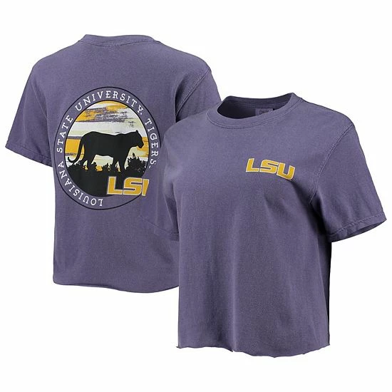 Coupon โญ Unbranded ๐ฉ Women's Purple LSU Tigers Circle Scene Comfort Colors Crop Top ๐ - Image 2