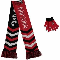 Wholesale 😉 Unbranded FOCO Red Portland Trail Blazers Glove & Scarf Combo Set 👍