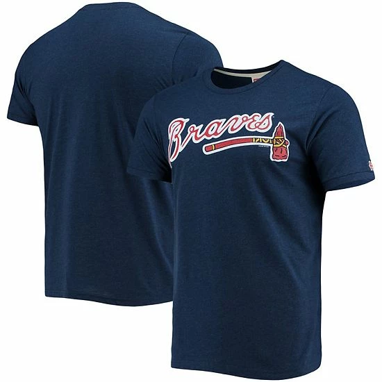 Discount ๐ฅฐ Unbranded Men's Homage Navy Atlanta Braves Hand-Drawn Logo Tri-Blend T-Shirt ๐ - Image 2