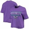 Hot Sale 🎉 Unbranded 👩 Women's Junk Food Purple Charlotte Hornets Gradient Crop Top 🌟
