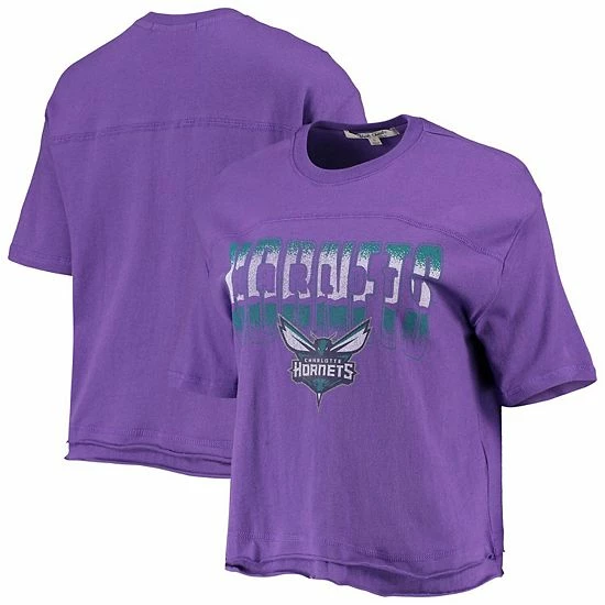 Hot Sale 🎉 Unbranded 👩 Women's Junk Food Purple Charlotte Hornets Gradient Crop Top 🌟 - Image 2