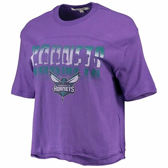 Hot Sale 🎉 Unbranded 👩 Women's Junk Food Purple Charlotte Hornets Gradient Crop Top 🌟 - Image 3