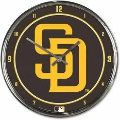 Cheapest 🌟 Unbranded WinCraft San Diego Padres Chrome Wall Clock 🛒