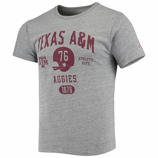 Top 10 ❤️ Unbranded Men's League Collegiate Wear Heathered Gray Texas A&M Aggies Football Locker Victory Falls Tri-Blend T-Shirt ⭐ - Image 3