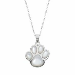 Best deal 🧨 Unbranded 👩 Mother-of-Pearl Sterling Silver Paw Print Pendant Necklace 😉