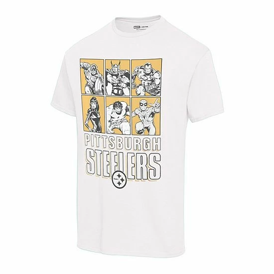 Best reviews of 👍 Unbranded Unisex Junk Food White Pittsburgh Steelers Disney Marvel Avengers Line-Up T-Shirt 🥰 - Image 3
