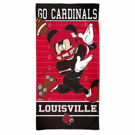 Hot Sale 🎉 Unbranded WinCraft Louisville Cardinals 30'' X 60'' Disney Spectra Beach Towel 😍