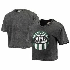 Best deal 🎁 Unbranded 👩 Women's Chicka-d Graphite Michigan State Spartans Mineral Wash Lips Short 'n Sweet T-Shirt 🎉