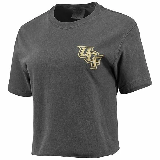 Flash Sale 😍 Unbranded 👩 Women's Charcoal UCF Knights Circle Scene Comfort Colors Crop Top 🌟 - Image 3