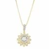Wholesale 😍 Unbranded 10k Gold Over Sterling Silver 1/5 Carat T.W. Diamond Starburst Pendant Necklace Gold Tone 🧨