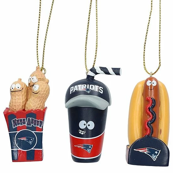 Best Sale 🌟 Unbranded New England Patriots Snack Pack Ornament Set 👍