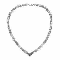 Cheapest ❤️ Unbranded Sterling Silver Cubic Zirconia 3-Row Necklace 🎉
