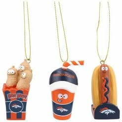 Budget ❤️ Unbranded Denver Broncos Snack Pack Ornament Set 🌟