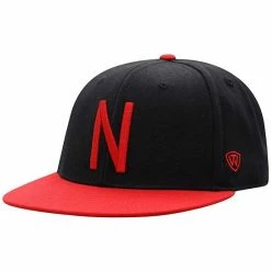 Best Sale 😉 Unbranded Men's Top Of The World Black/Scarlet Nebraska Huskers Team Color Two-Tone Fitted Hat 👏