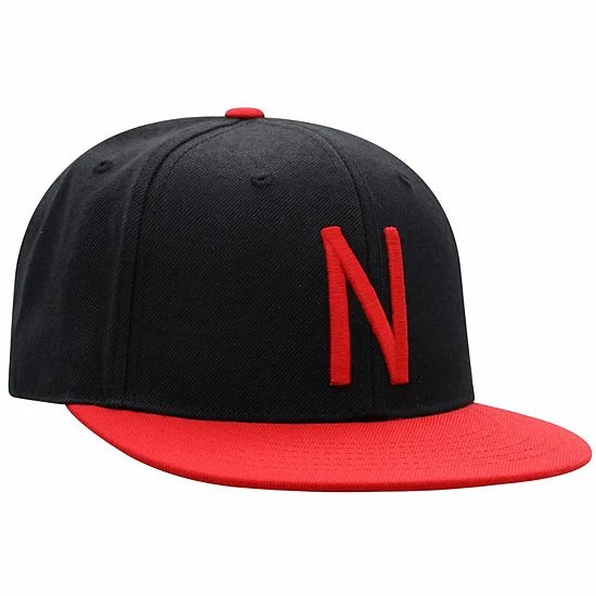 Best Sale 😉 Unbranded Men's Top Of The World Black/Scarlet Nebraska Huskers Team Color Two-Tone Fitted Hat 👏 - Image 3