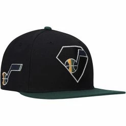 Coupon 👏 Unbranded Men's '47 Black/Green Utah Jazz 75th Anniversary Carat Captain Snapback Hat ⭐