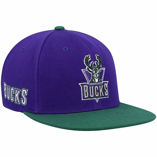 Best deal ๐ Unbranded Men's Mitchell & Ness Purple/Hunter Green Milwaukee Bucks Hardwood Classics Core Side Snapback Hat ๐ฅฐ