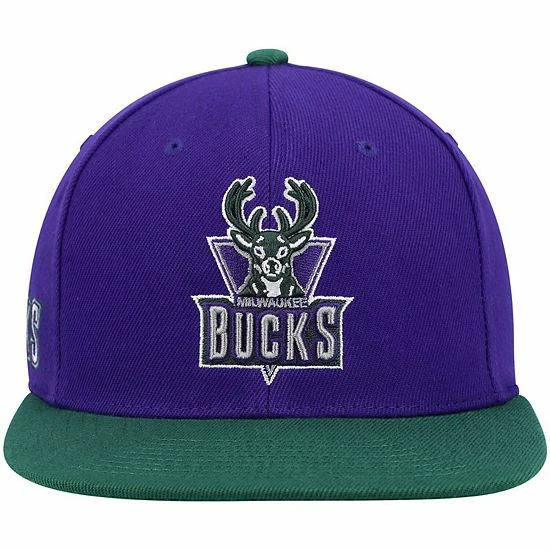 Best deal ๐ Unbranded Men's Mitchell & Ness Purple/Hunter Green Milwaukee Bucks Hardwood Classics Core Side Snapback Hat ๐ฅฐ - Image 3