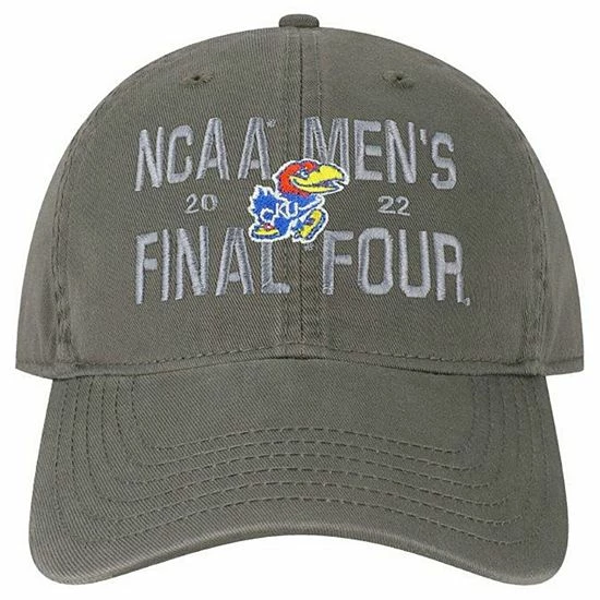 Deals 💯 Unbranded Men's League Collegiate Wear Gray Kansas Jayhawks 2022 NCAA Men's 🏀 Basketball Tournament March Madness Final Four Relaxed Twill Adjustable Hat ⭐ - Image 3