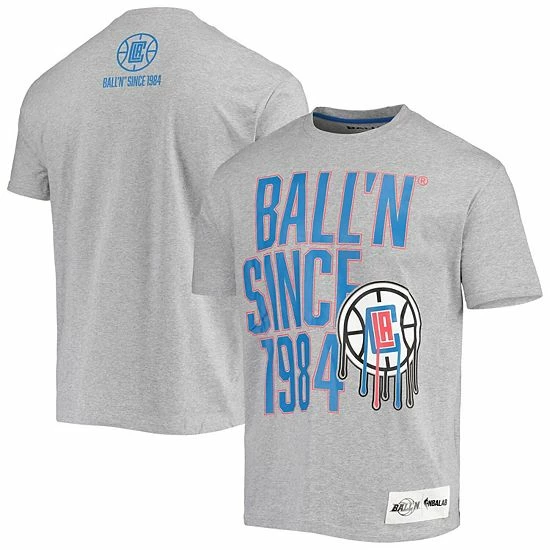 Hot Sale ๐คฉ Unbranded Men's BALL'N Heathered Gray LA Clippers Since 1984 T-Shirt โญ - Image 2