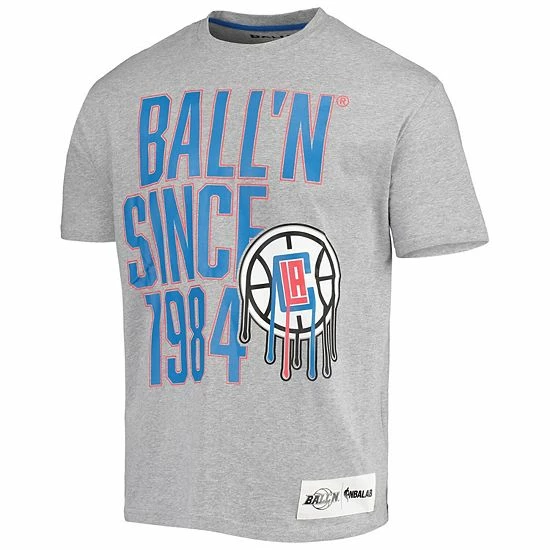 Hot Sale ๐คฉ Unbranded Men's BALL'N Heathered Gray LA Clippers Since 1984 T-Shirt โญ - Image 3