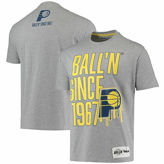 Deals 🥰 Unbranded Men's BALL'N Heathered Gray Indiana Pacers Since 1967 T-Shirt 🥰