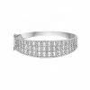 Cheap 💯 Unbranded Sterling Silver Cubic Zirconia Round Flower Bangle Bracelet 👍