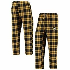 Best Pirce 🎉 Unbranded Men's Concepts Sport Black/Gold Pittsburgh Penguins Takeaway Plaid Flannel Pants 😉