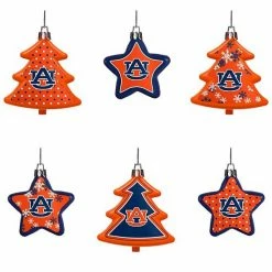 Flash Sale 🔥 Unbranded Auburn Tigers Six-Pack Shatterproof Tree And Star Ornament Set 🥰