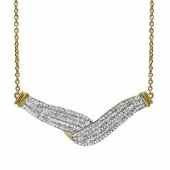 Best deal 🛒 Unbranded Sterling Silver 1 Carat T.W. Diamond Twist Chevron Necklace 😀
