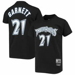 Buy 🤩 Unbranded Youth Kevin Garnett Black Minnesota Timberwolves Hardwood Classics Name & Number T-Shirt 🔥
