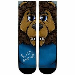 Wholesale 🥰 Unbranded Youth Rock Em 🧦 Socks Detroit Lions Split Face Mascot Crew 🧦 Socks 🧨