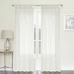 Budget 🥰 Unbranded Crystal Sheer 2-pack Window Curtain Set Turquoise 🥰