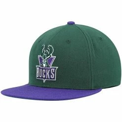 Best reviews of 😉 Unbranded Men's Mitchell & Ness Green/Purple Milwaukee Bucks Hardwood Classics Team Two-Tone 2.0 Snapback Hat 🧨