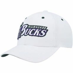Promo 🎁 Unbranded Men's Mitchell & Ness White Milwaukee Bucks Oh Word Pro Snapback Hat 😍