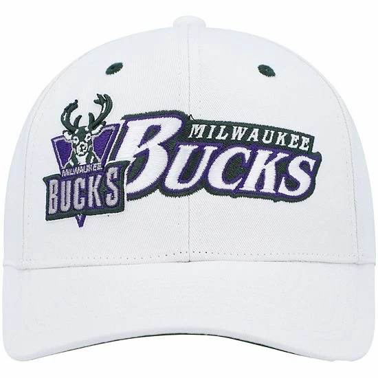 Promo 🎁 Unbranded Men's Mitchell & Ness White Milwaukee Bucks Oh Word Pro Snapback Hat 😍 - Image 3