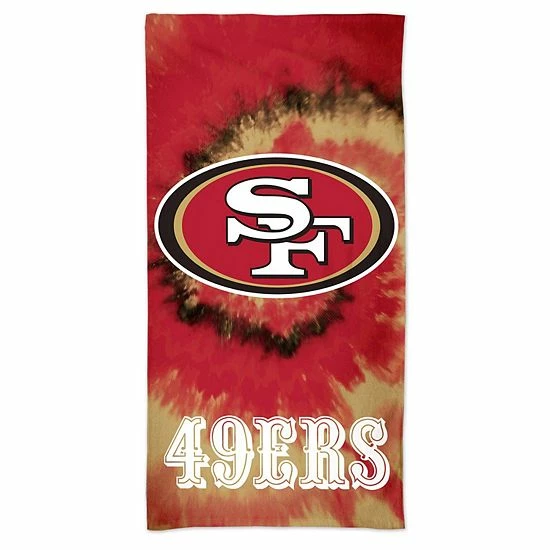 Hot Sale ๐ Unbranded WinCraft San Francisco 49ers 60'' X 30'' Tie-Dye Spectra Beach Towel ๐